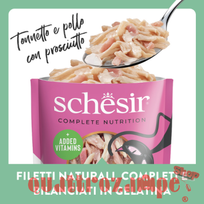 Schesir Complements Tonnetto e Pollo Con Prosciutto 85 gr Bustina Umido Per Gatti