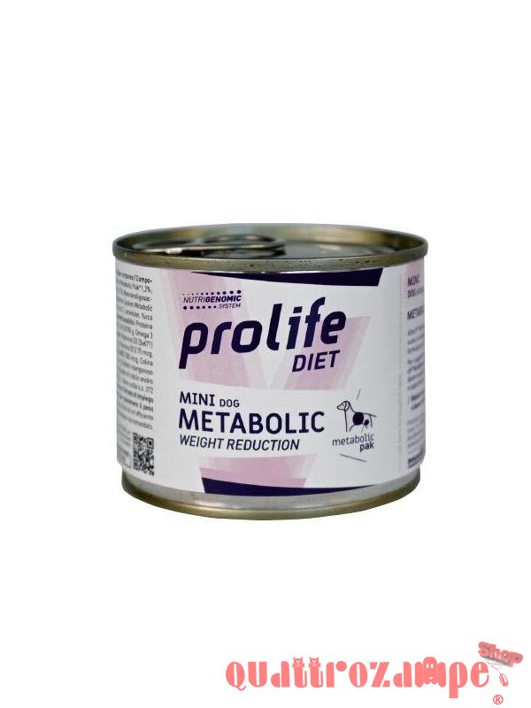 Prolife Dog Veterinary Formula Mini Metabolic 200 gr Umido Cane