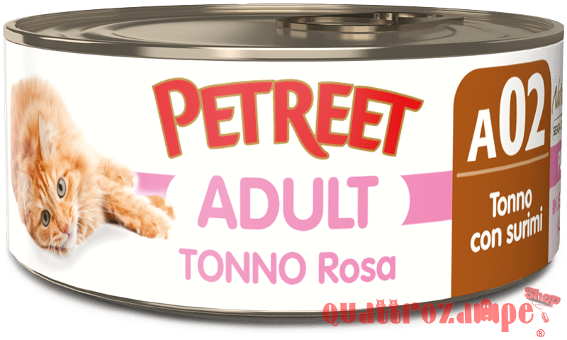 Petreet 70 gr Scatolette Per Gatti A base di Tonno Rosa