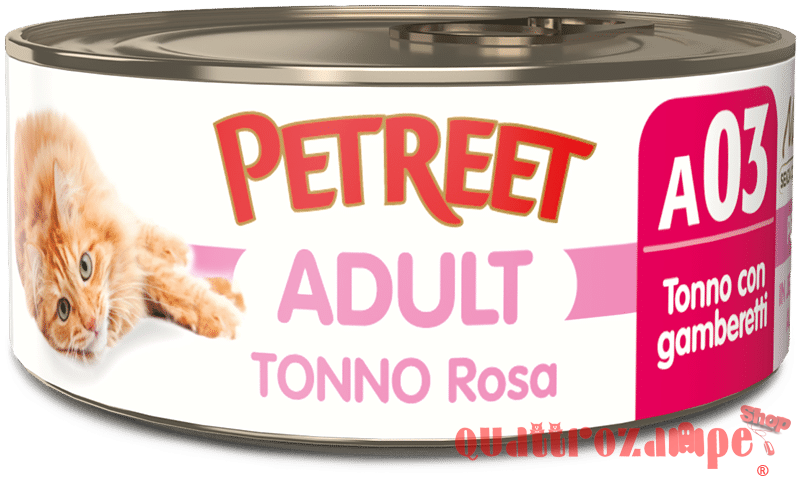 Petreet 70 gr Scatolette Per Gatti A base di Tonno Rosa