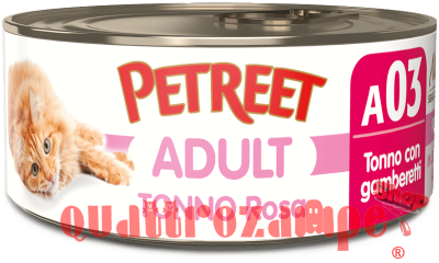 Petreet 70 gr Scatolette Per Gatti A base di Tonno Rosa