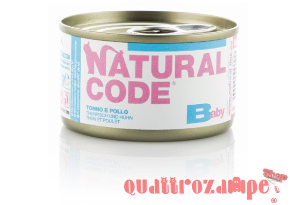 Natural Code Baby Kitten Scatoletta Tonno e Pollo 85 gr Scatoletta Per Gatti