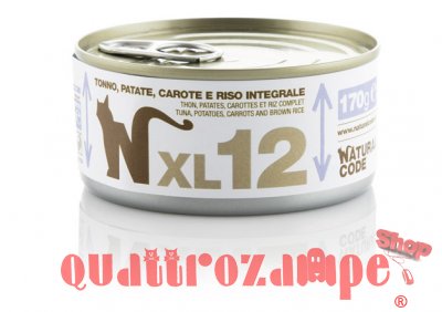 Natural Code XL 12 Tonno Patate e Carote e Riso Integrale 170 gr Per Gatti
