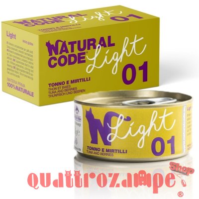 Natural Code Light 01 Tonno e Mirtilli 70 gr Per Gatti