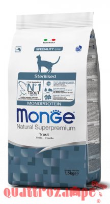 Monge Natural Superpremium Sterilised Trota Monoproteico Per Gatti