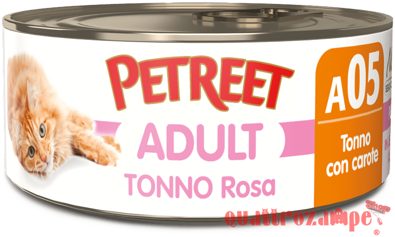 Petreet 70 gr Scatolette Per Gatti A base di Tonno Rosa