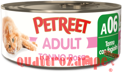 Petreet 70 gr Scatolette Per Gatti A base di Tonno Rosa