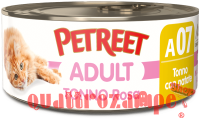 Petreet 70 gr Scatolette Per Gatti A base di Tonno Rosa