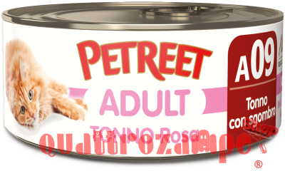 Petreet 70 gr Scatolette Per Gatti A base di Tonno Rosa