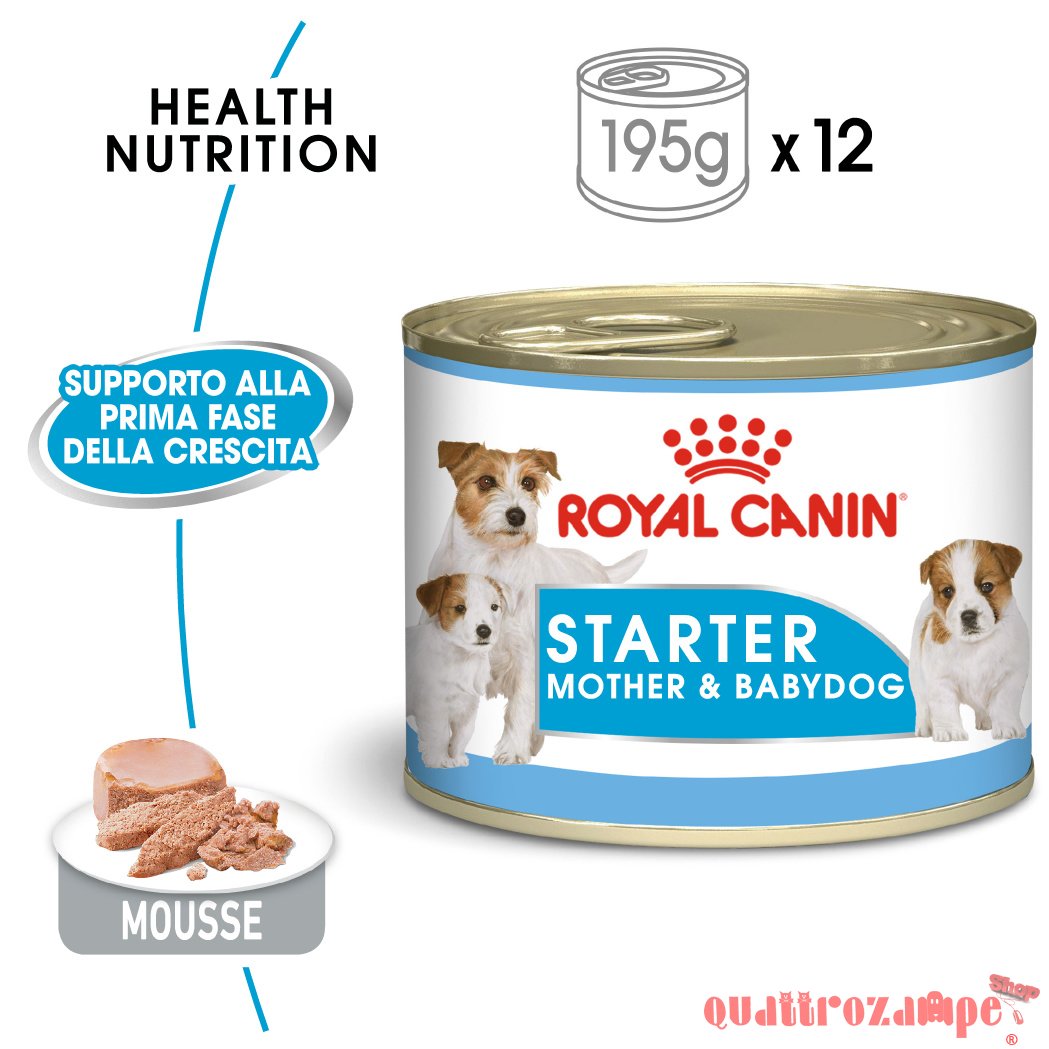 Royal Canin Starter Mousse Mother & Babydog 195 gr Scatoletta Umido Per Cane
