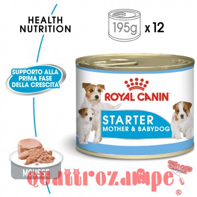 Royal Canin Starter Mousse Mother & Babydog 195 gr Scatoletta Umido Per Cane