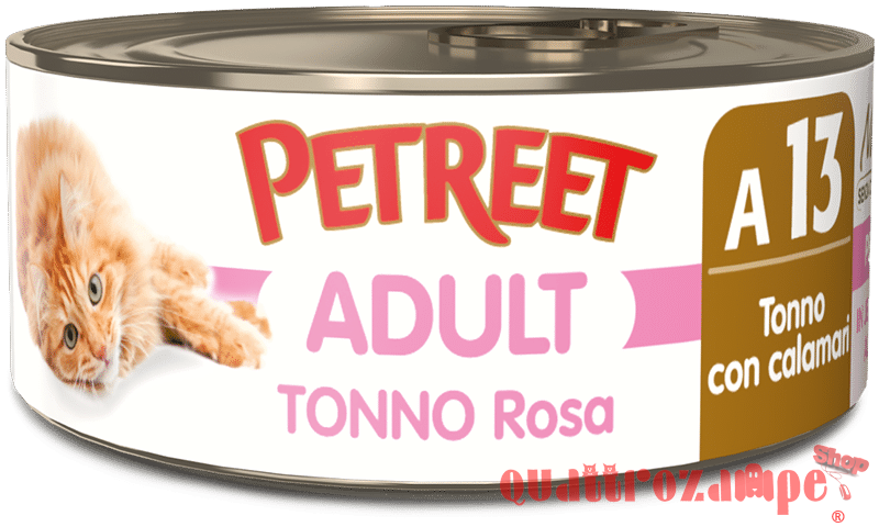 Petreet 70 gr Scatolette Per Gatti A base di Tonno Rosa