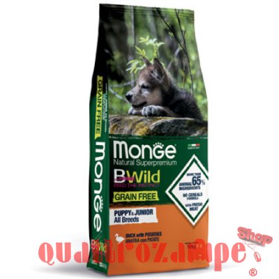 Monge Bwild Grain Free Puppy Junior All Breed Anatra e Patate Per Cani