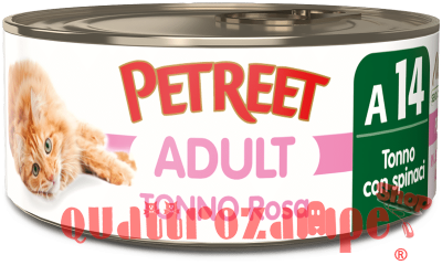 Petreet 70 gr Scatolette Per Gatti A base di Tonno Rosa