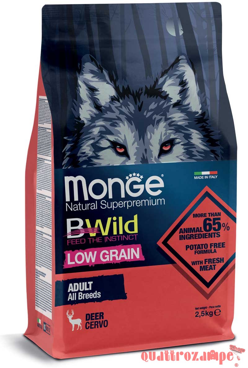 Monge Bwild Low Grain Adult All Breed Cervo Per Cani