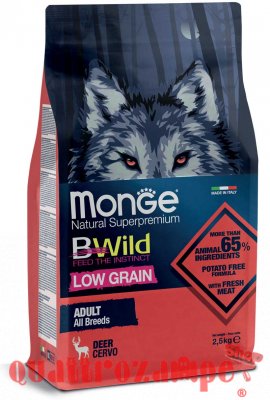 Monge Bwild Low Grain Adult All Breed Cervo Per Cani