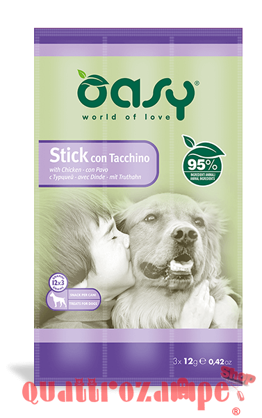 Snack Dog Oasy Stick 3 x 12 gr Tacchino Per Cane
