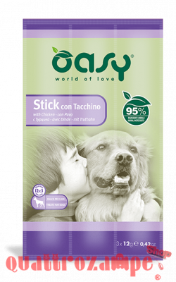 Snack Dog Oasy Stick 3 x 12 gr Tacchino Per Cane