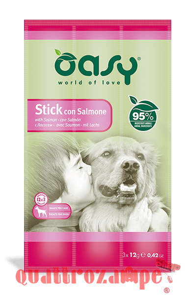 Snack Dog Oasy Stick 3 x 12 gr Salmone Per Cane