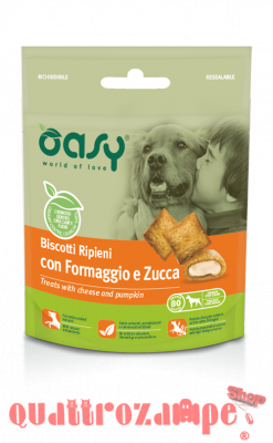 Oasy Snack Biscotti Ripieni Con Formaggio e Zucca per Cani 80 g