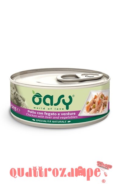Oasy Dog Pollo con Fegato e Verdure Lattina 150 gr Umido Per Cani
