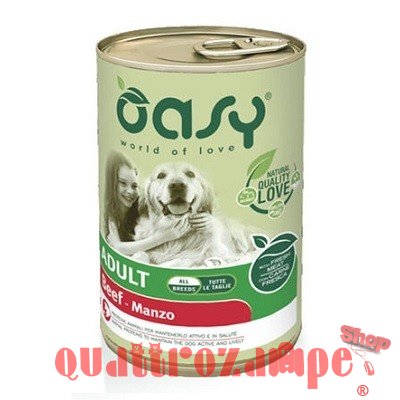Oasy Dog Pate' Manzo 400 gr Umido Per Cani