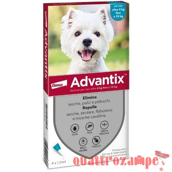 Advantix Spot-On 4 a 10 kg Antiparassitario Per Cani