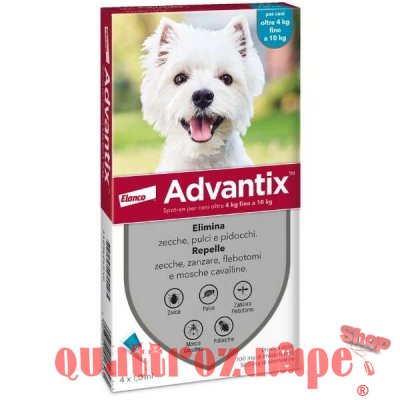Advantix Spot-On 4 a 10 kg Antiparassitario Per Cani