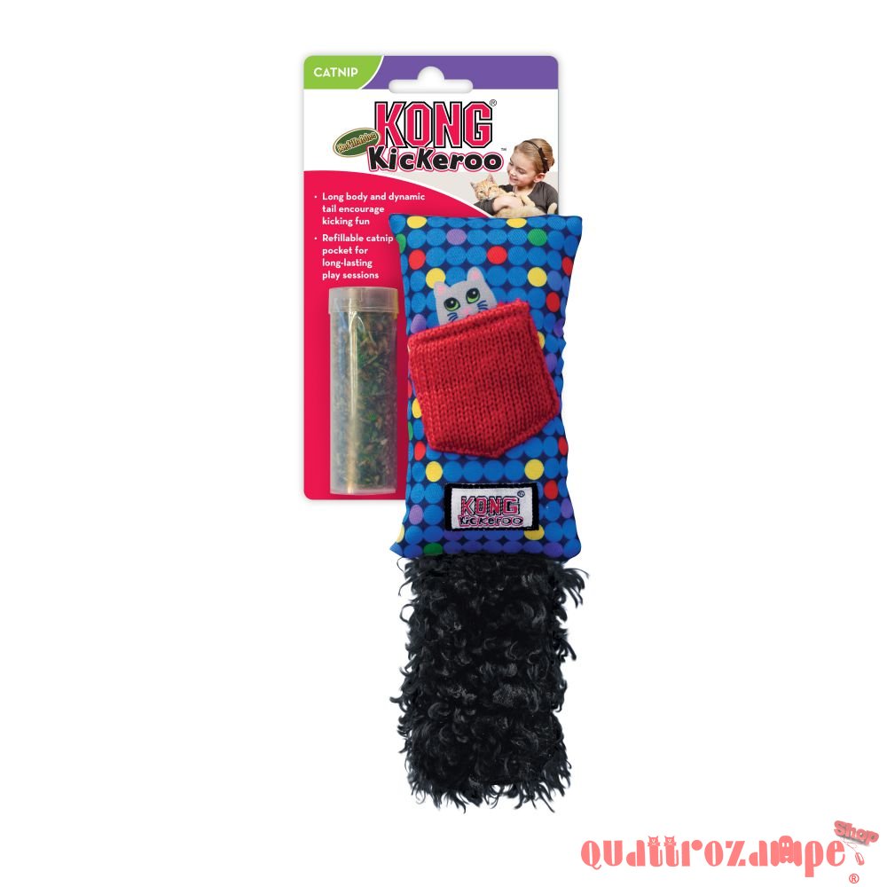 Kong Cat Refillables Kickeroo Gioco Per Gatti 20 cm Con Erba Gatta