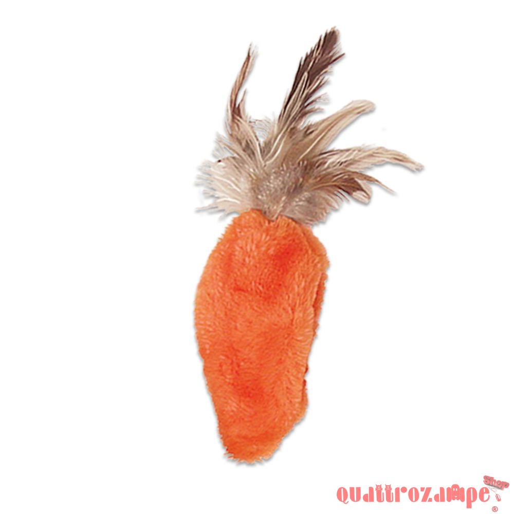 Kong Cat Refillables Carota Con Piume Gioco Per Gatti 19 cm Con Erba Gatta