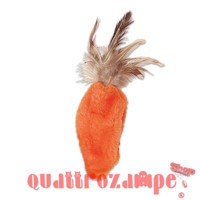 Kong Cat Refillables Carota Con Piume Gioco Per Gatti 19 cm Con Erba Gatta