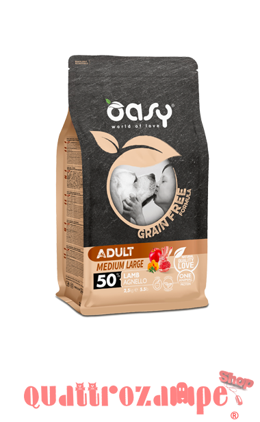 Oasy Dog Grain Free Adult Medium Large Agnello