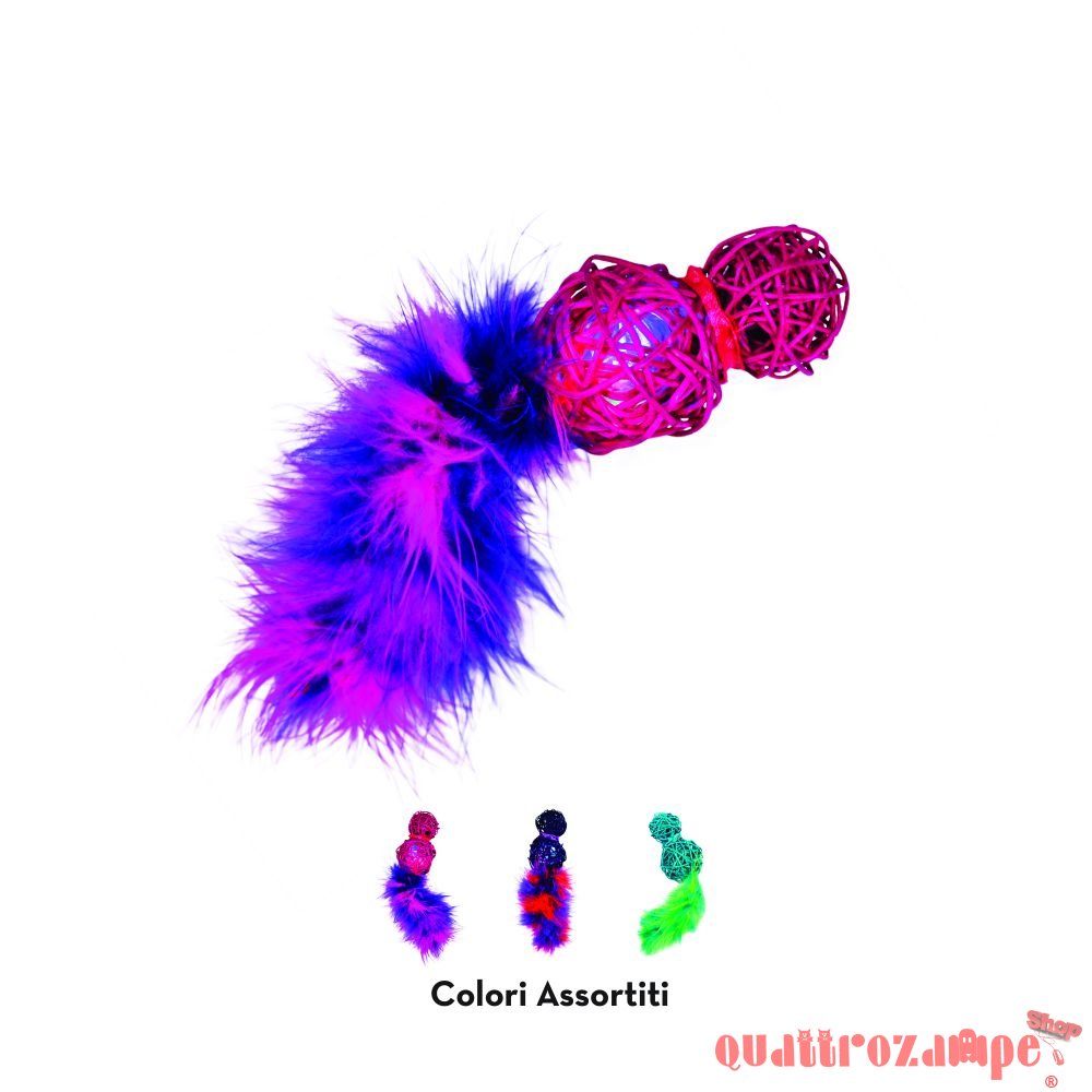 Kong Cat Wubba Wicker 16 cm Con Led Per Gatti