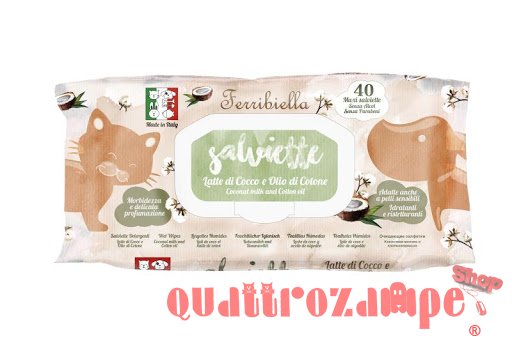 Ferribiella 40 Salviette Detergenti Cocco e Cotone
