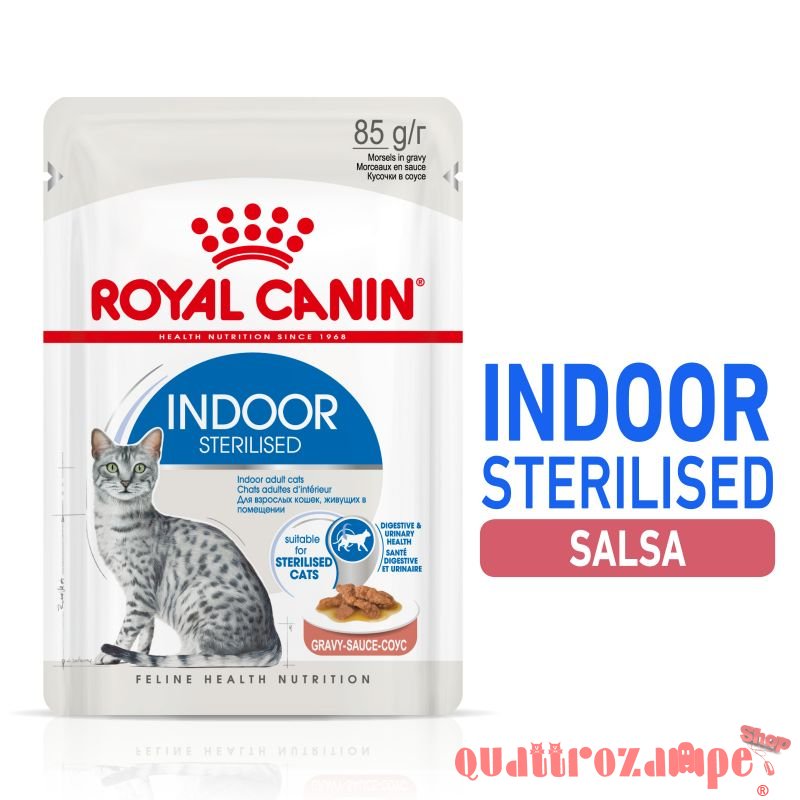 Royal Canin Indoor Sterilised Gravy 85 gr In Salsa Per Gatti