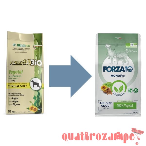 Forza10 MonoDiet Adult Hypoallergenic Vegetale 10 kg Crocchette Per Cane