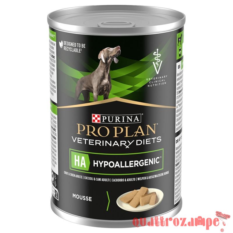 Purina Pro Plan Veterinary Diet Ha Hypoallergenic 400 gr Mousse Per Cane