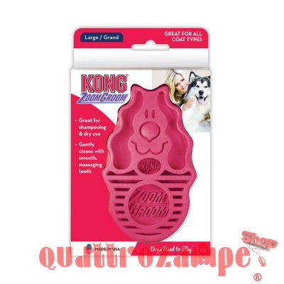 Kong Dog Zoom Groom Spazzola Rosa 12 cm Per Cani