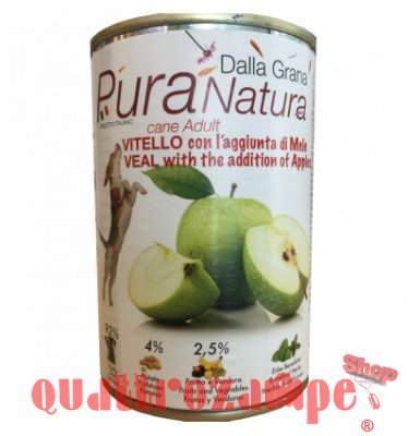 Dalla Grana Pura Natura Vitello e Mela 400 gr Per Cane Adulto