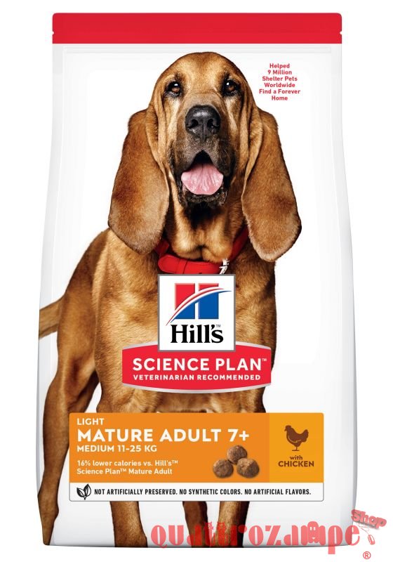Hill's Science Plan Medium Light Mature Adult 7+ con Pollo 14 kg Cane