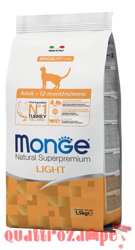 Monge Natural Superpremium Light Tacchino 1,5 Kg Per Gatti
