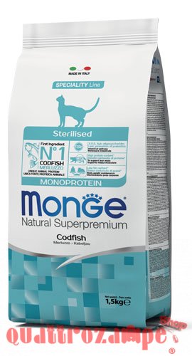 Monge Natural Superpremium Sterilised Merluzzo 1,5 Kg Per Gatti