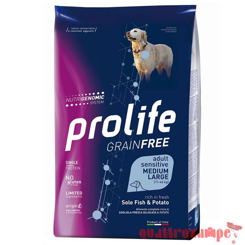 Prolife Dog Adult Sensitive Medium Large Sogliola e Patate 10 kg Grain Free
