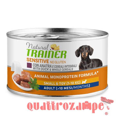 Natural Trainer Sensitive No Gluten Mini Adult Anatra 150 gr Umido Cane