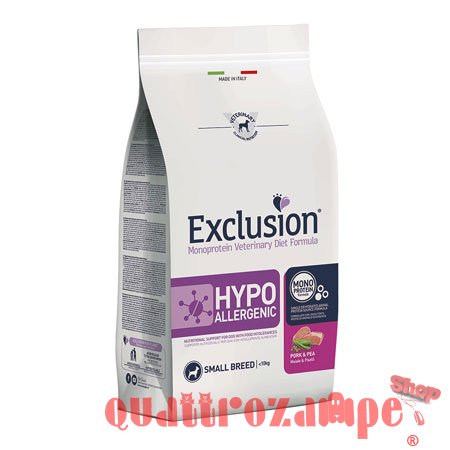 Exclusion Diet Hypoallergenic Small Breed Maiale e Piselli Per Cane