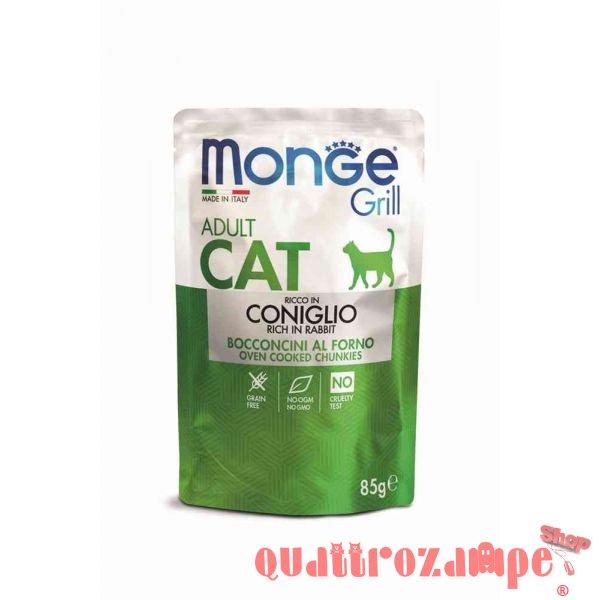 Monge Grill Adult Bocconcini Coniglio 85 gr Bustina Per Gatti