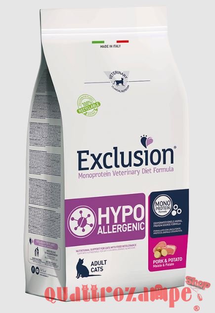 Exclusion Diet Cat Hypoallergenic Maiale e Patate 1,5 kg Gatto