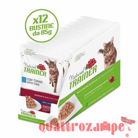 Natural Trainer Adult Cat Tonno Bocconcini in Salsa 85 gr Busta