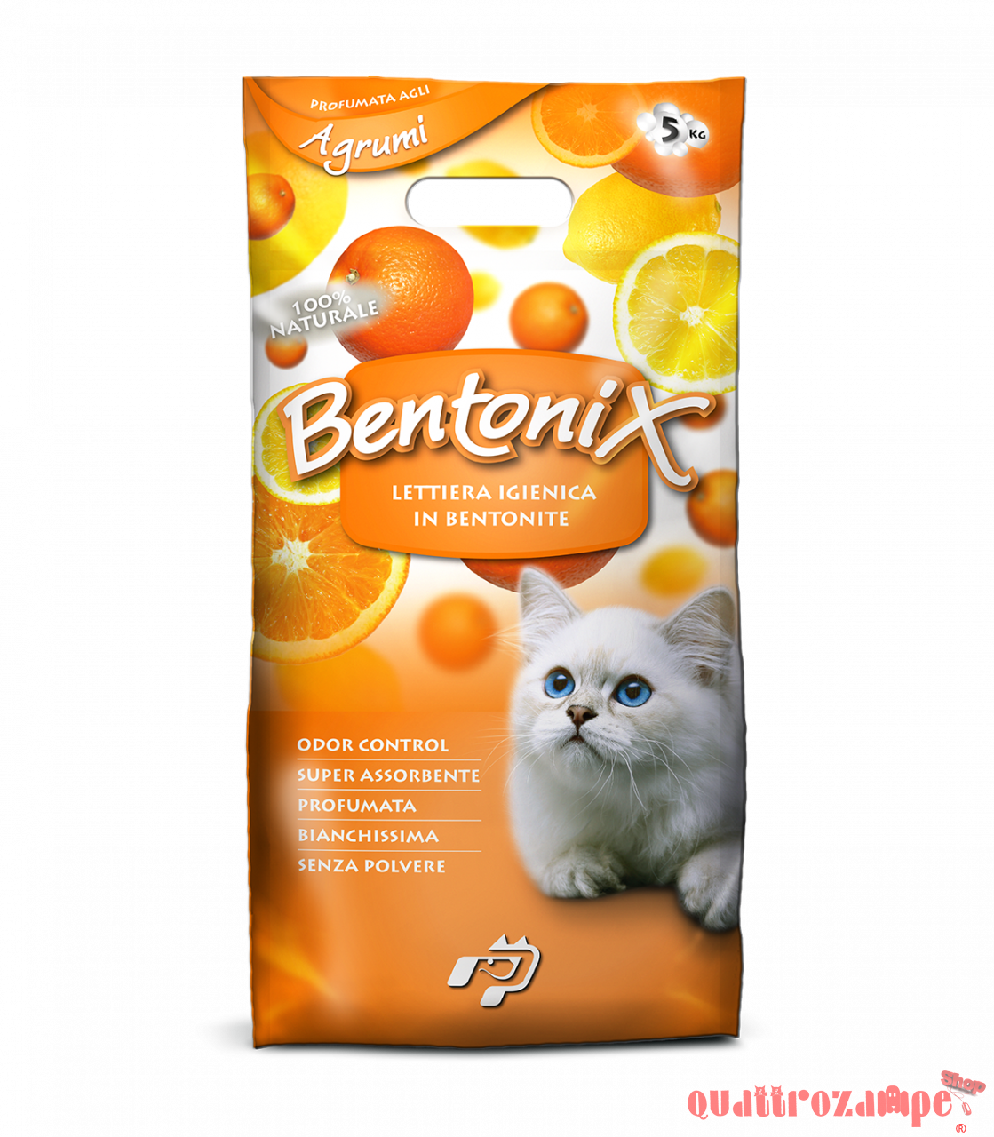 Lettiera Agglomerante Bentonix Agrumi 5 kg Bentonite per Gatto