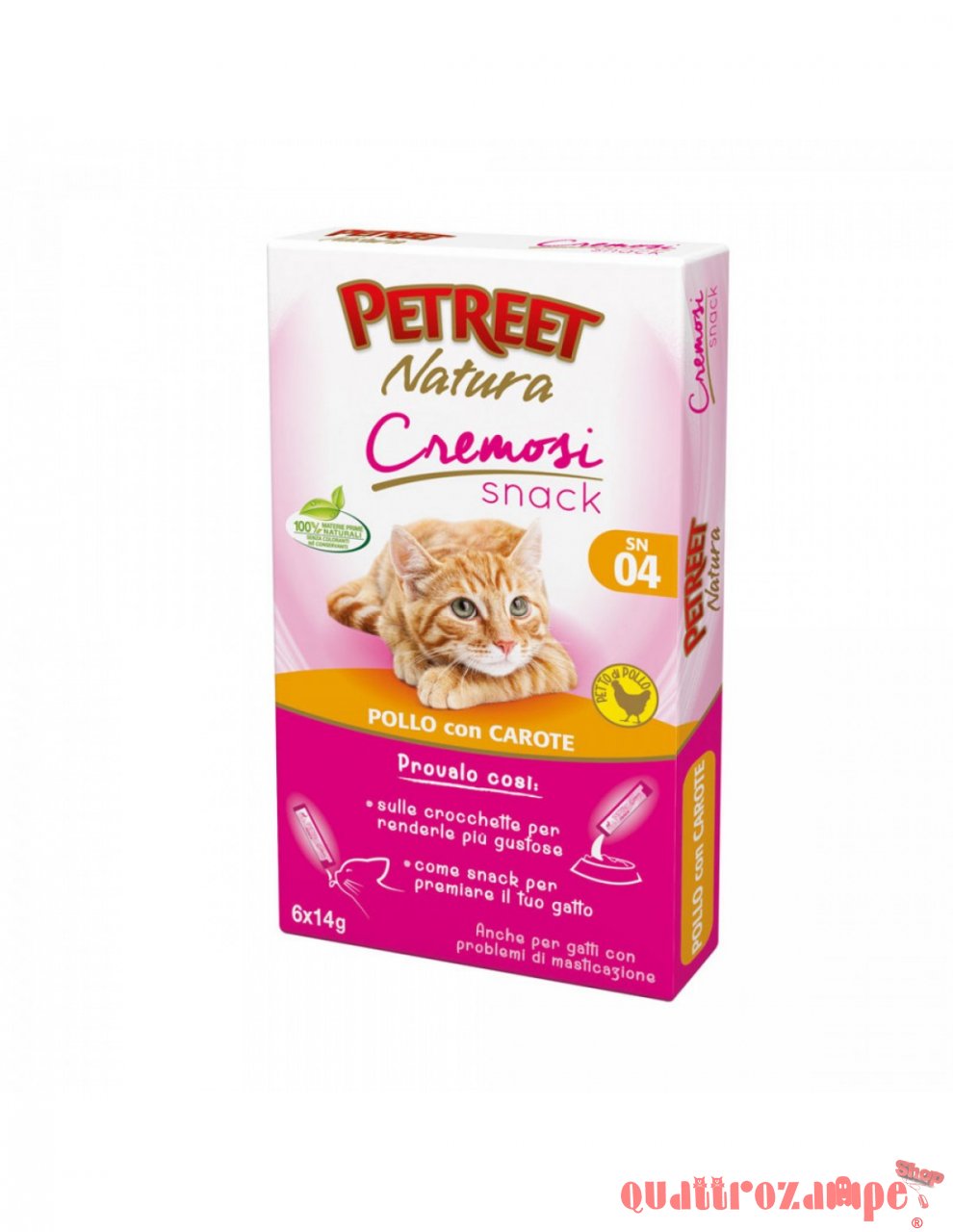 Petreet Cremosi Snack 6 Bustine da 14 gr Pollo Con Carote